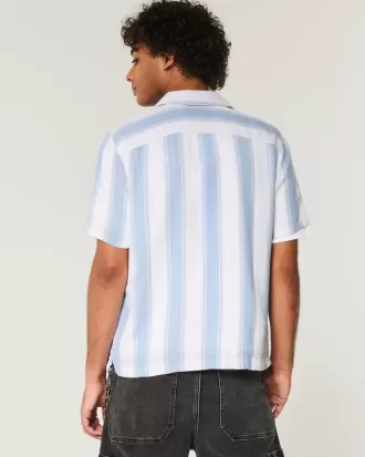 Short-Sleeve Textural Stripe Shirt