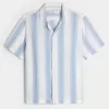 Short-Sleeve Textural Stripe Shirt