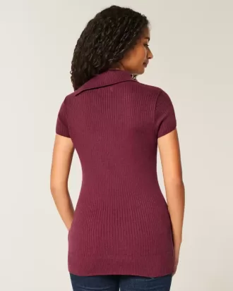 Short-Sleeve Tunic Sweater