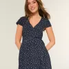 Short-Sleeve Wrap Dress