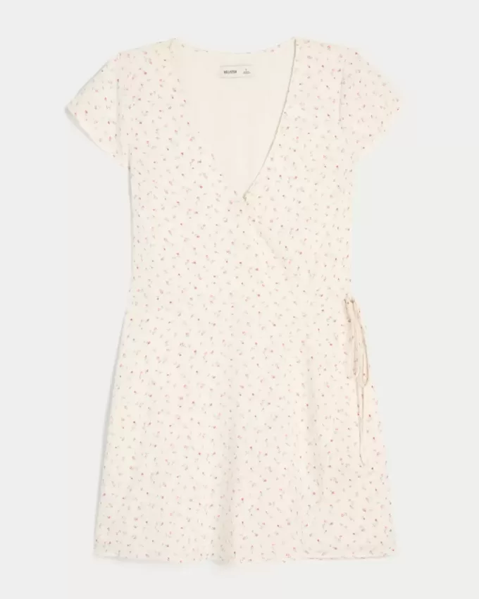 Short-Sleeve Wrap Dress