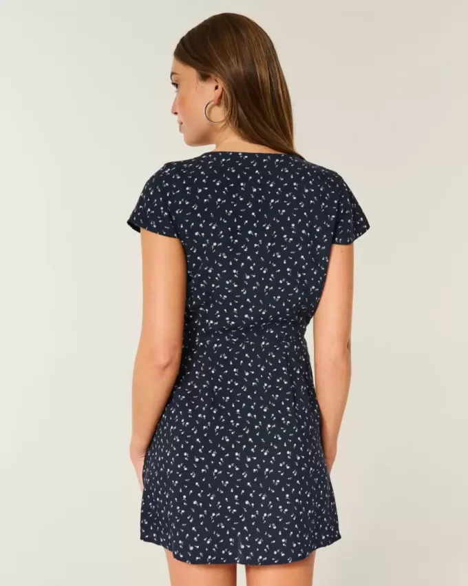 Short-Sleeve Wrap Dress
