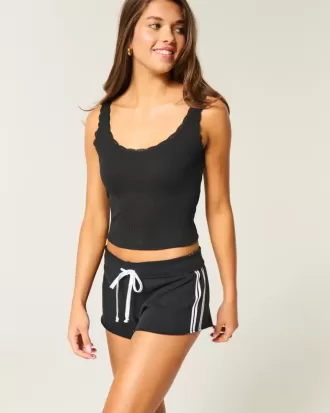 Side Stripe Fleece Mini Shorts