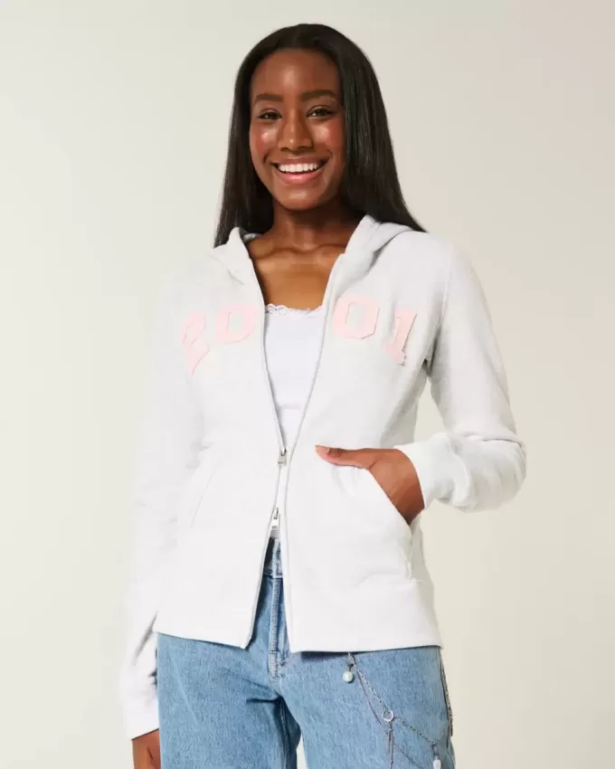 Slim 2001 Graphic Zip-Up Hoodie