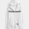 Slim Striped Zip-Up Hoodie