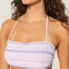 Smocked Bandeau Bikini Top