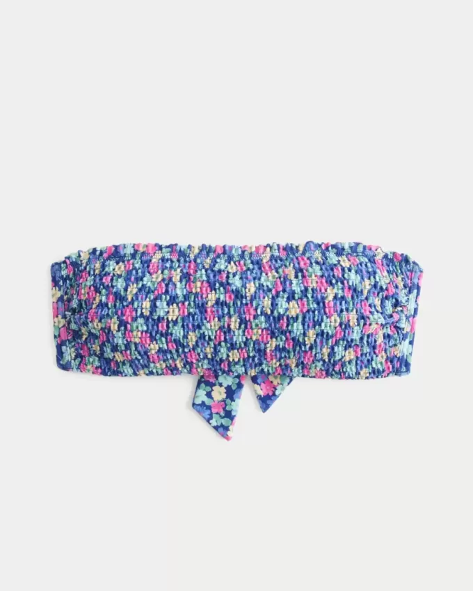 Smocked Bandeau Bikini Top