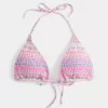 Smocked Halter Triangle Bikini Top