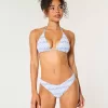Smocked High-Leg Cheeky Bikini Bottom