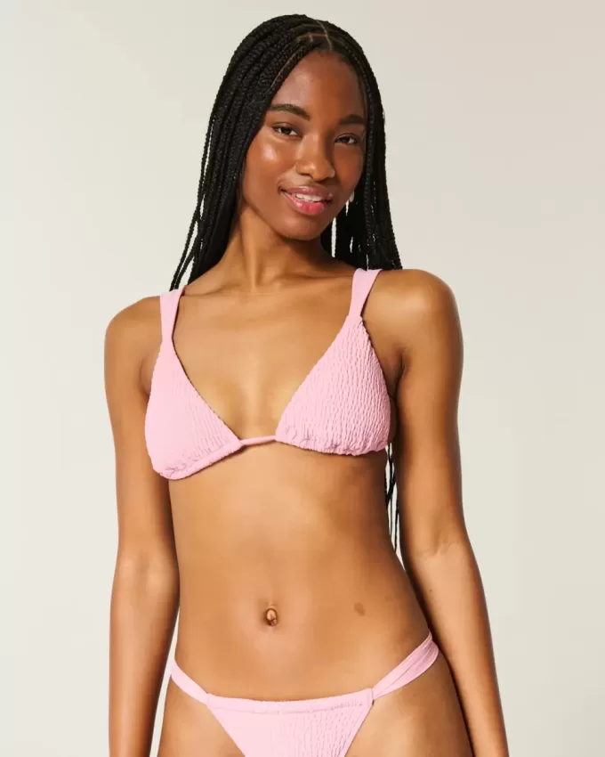 Smocked Over-the-Shoulder Triangle Bikini Top