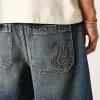 Snake Graphic Baggy Denim Shorts