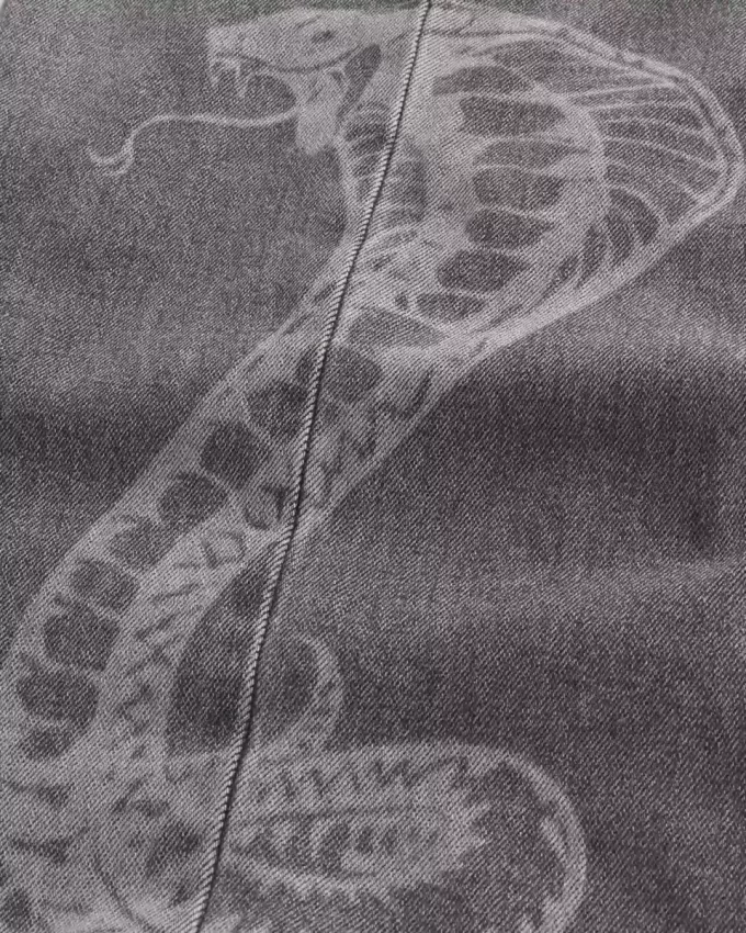 Snake Graphic Super Baggy Jeans