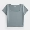 Soft Stretch Seamless Fabric Square Neck Baby Tee