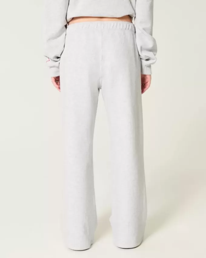 Sporty Graphic Wide-Leg Sweatpants