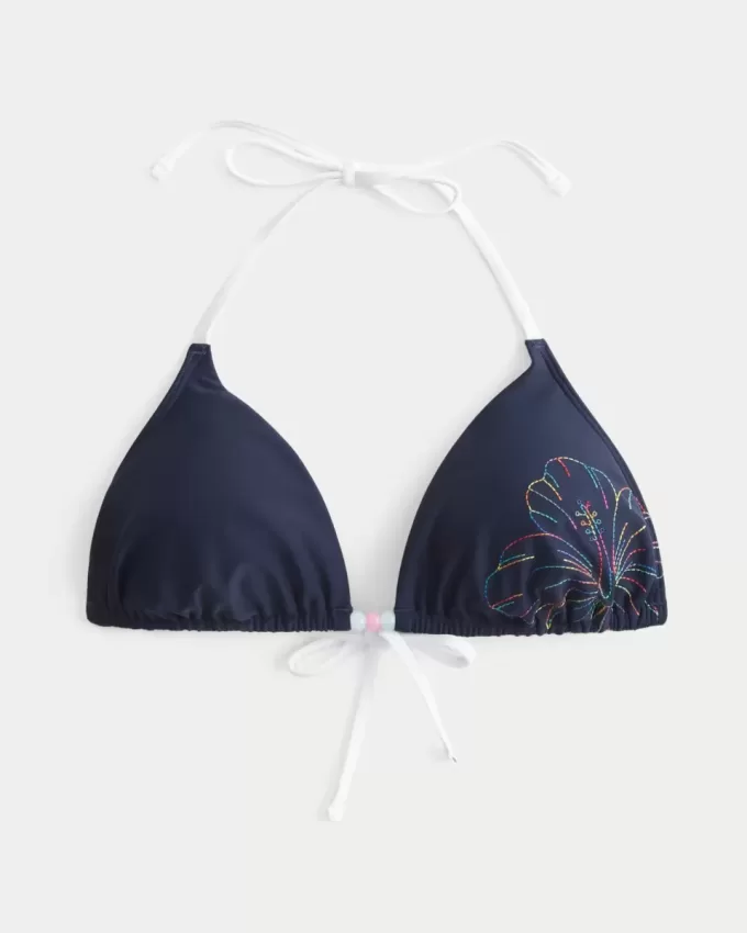 Spring Break Halter Triangle Bikini Top