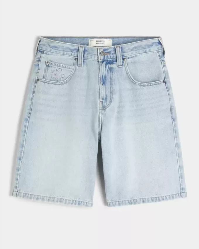 Star Graphic Baggy Denim Shorts