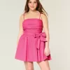 Strapless Bow Mini Dress