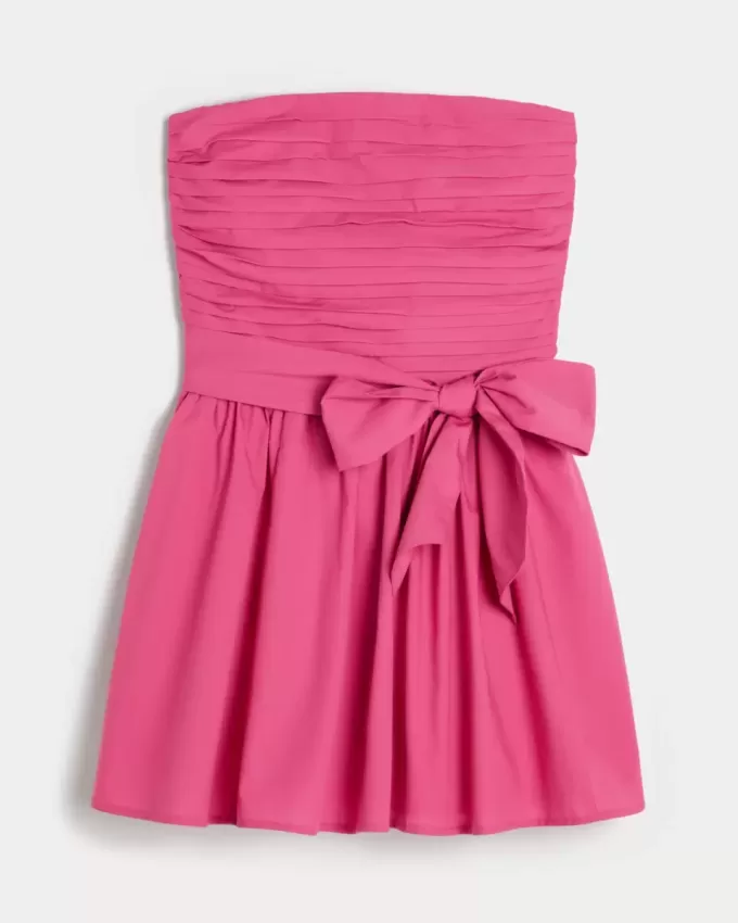 Strapless Bow Mini Dress