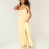 Strapless Braided Maxi Dress