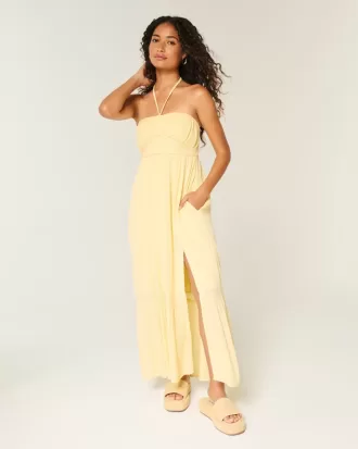 Strapless Braided Maxi Dress