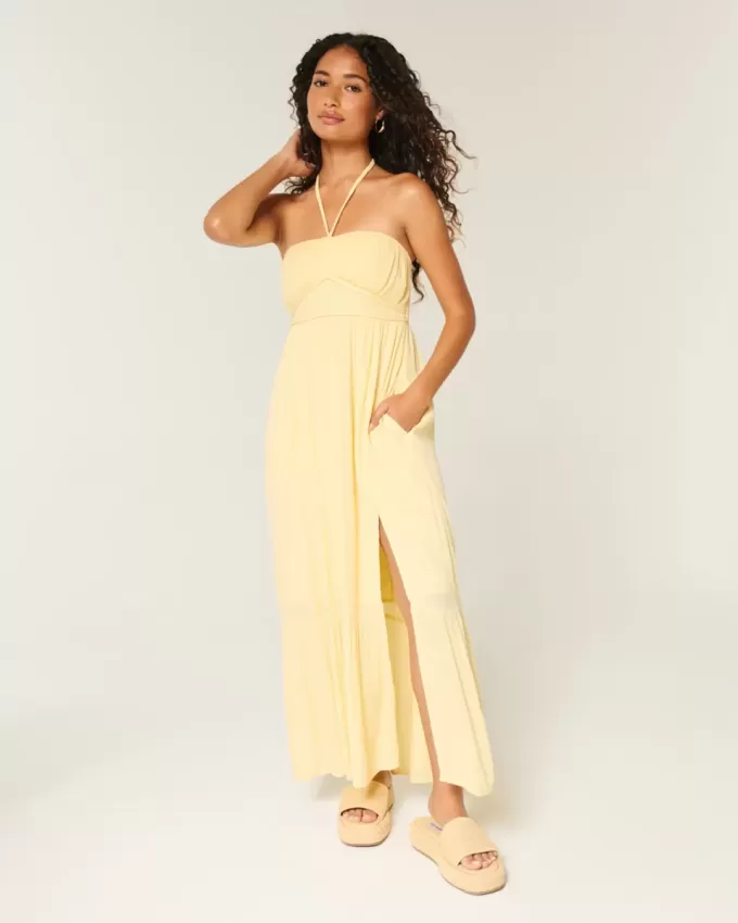 Strapless Braided Maxi Dress