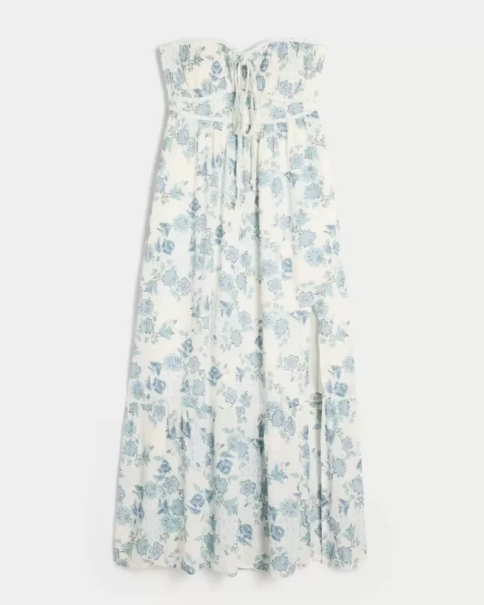 Strapless Braided Maxi Dress