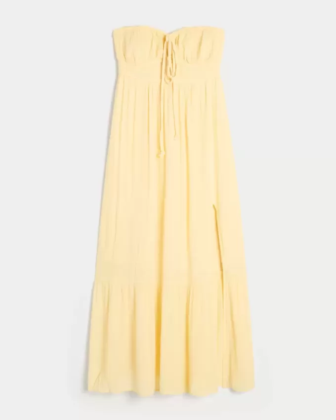 Strapless Braided Maxi Dress