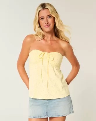 Strapless Cinched Babydoll Top