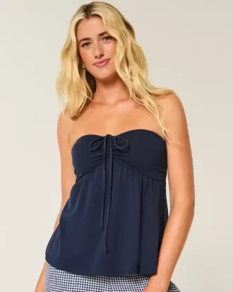 Strapless Cinched Babydoll Top