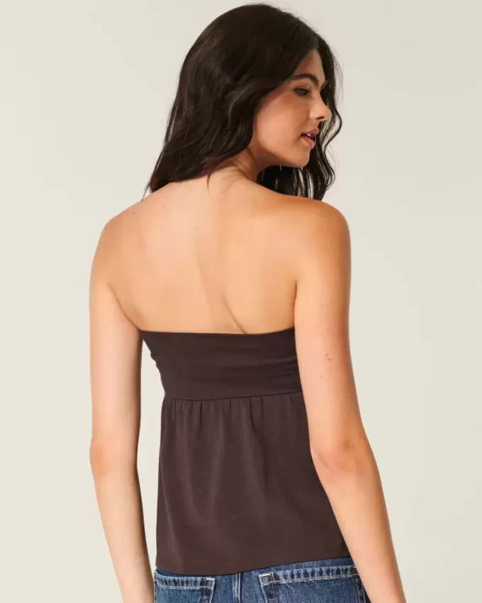 Strapless Cinched Babydoll Top