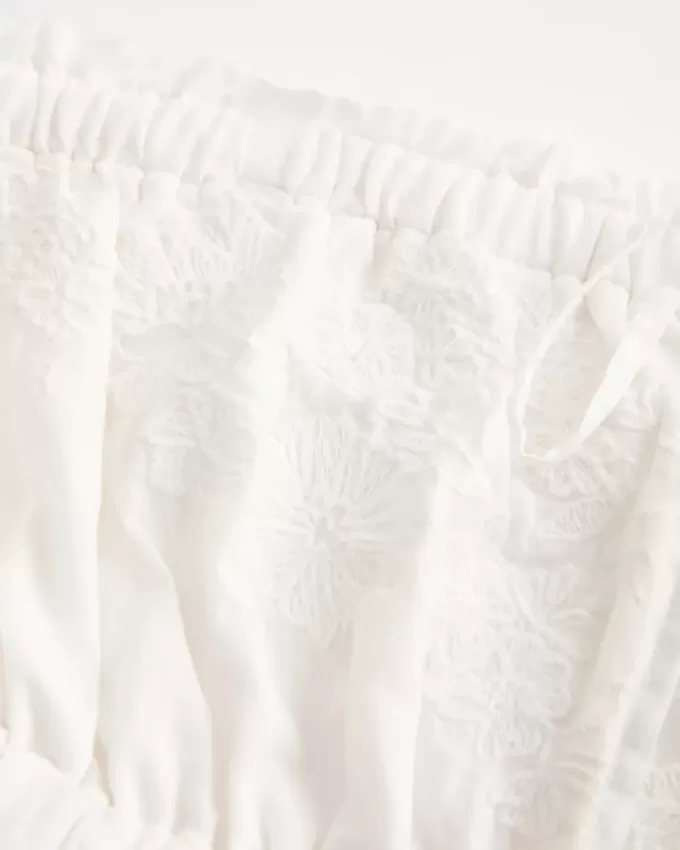 Strapless Embroidered Babydoll Dress