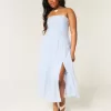 Strapless Embroidered Maxi Dress