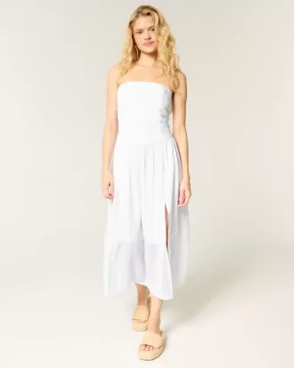 Strapless Embroidered Maxi Dress
