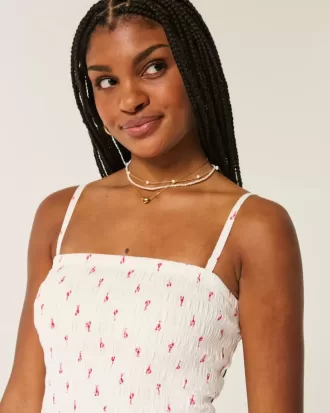 Strapless Smocked Bodice Mini Dress