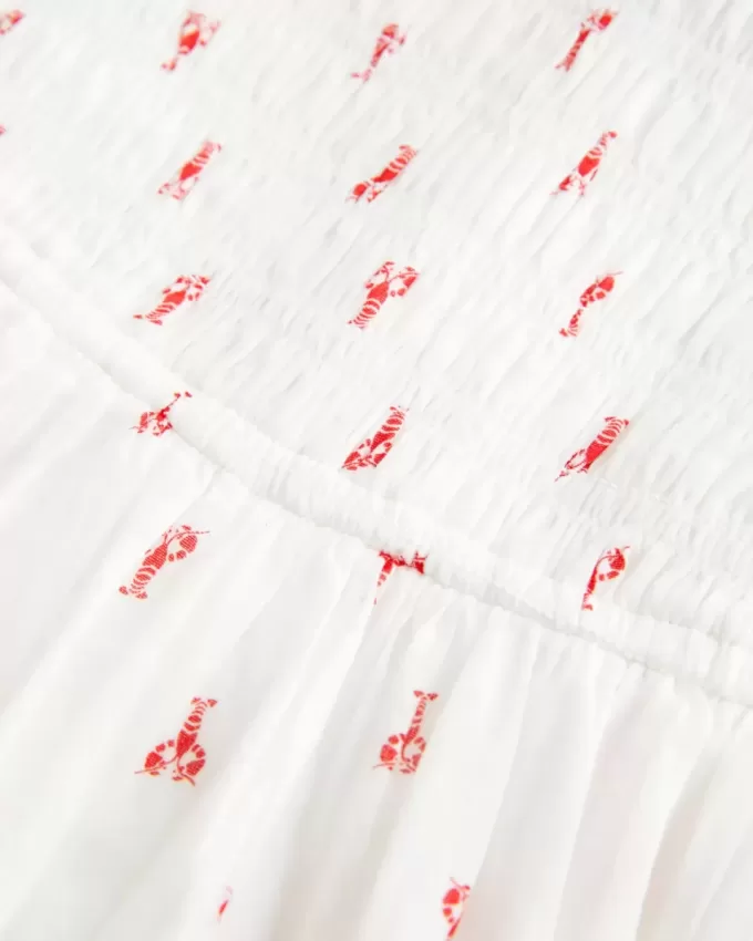 Strapless Smocked Bodice Mini Dress