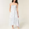 Strapless Smocked Maxi Dress