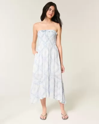 Strapless Smocked Maxi Dress