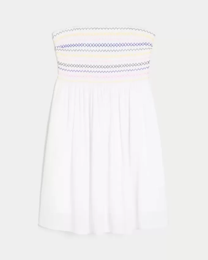 Strapless Smocked Mini Dress