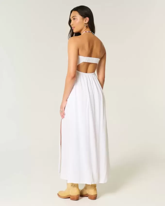 Strapless Twist Bust Maxi Dress