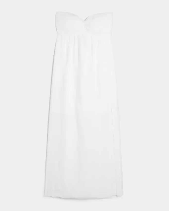 Strapless Twist Bust Maxi Dress