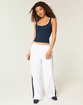 Striped Baggy Pull-On Pants