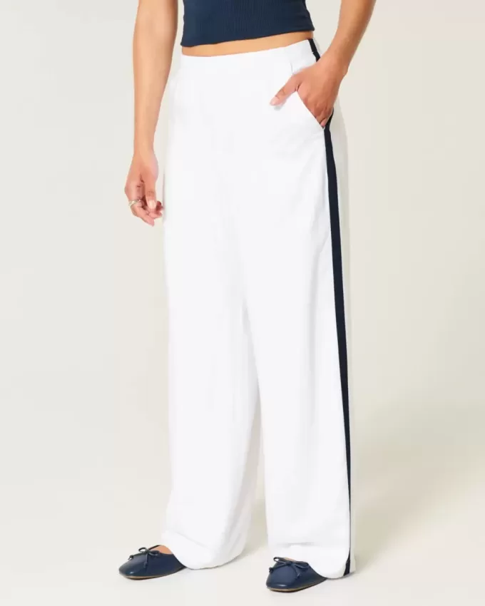 Striped Baggy Pull-On Pants