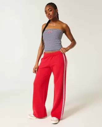 Striped Wide-Leg Sweatpants
