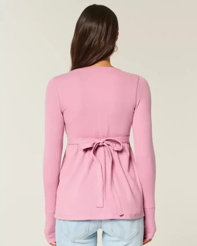 Tie-Back Henley Babydoll Top