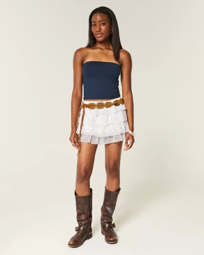 Tiered Chiffon Mini Skort