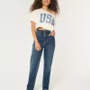 Ultra High-Rise Dark Wash 90s Straight Jeans