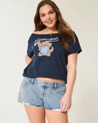 Ultra Low-Rise Light Wash Mini Denim Shorts
