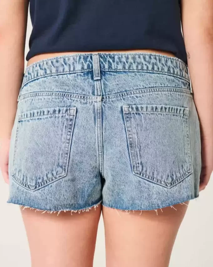 Ultra Low-Rise Light Wash Mini Denim Shorts