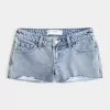 Ultra Low-Rise Light Wash Mini Denim Shorts