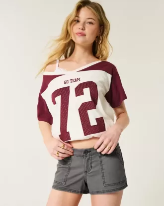 Ultra Low-Rise Twill Mini Shorts